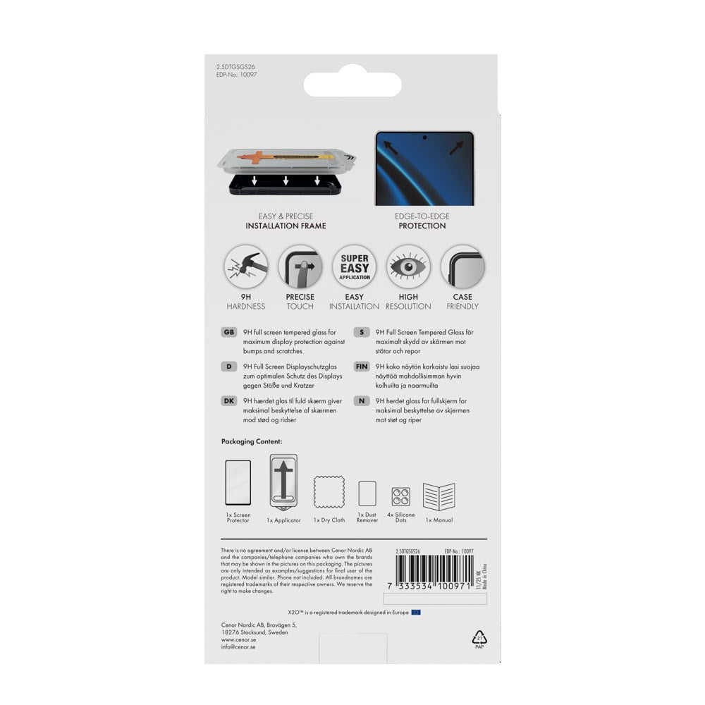 Samsung Galaxy S26 X2O 9H Full Fit Hærdet Skærmbeskyttelsesglas - Gennemsigtig
