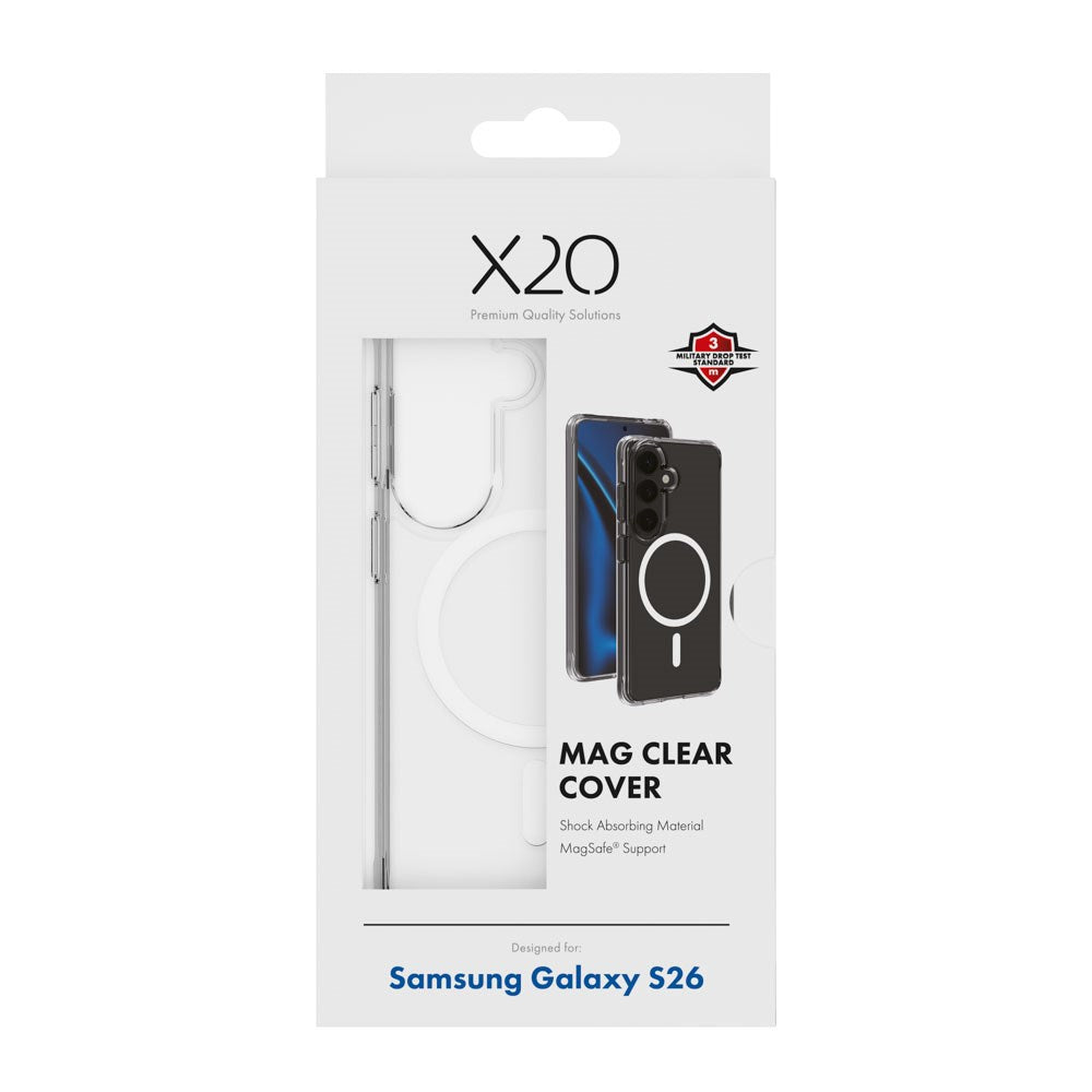 Samsung Galaxy S26 X2O Mag Clear Cover - MagSafe Kompatibel - Gennemsigtig