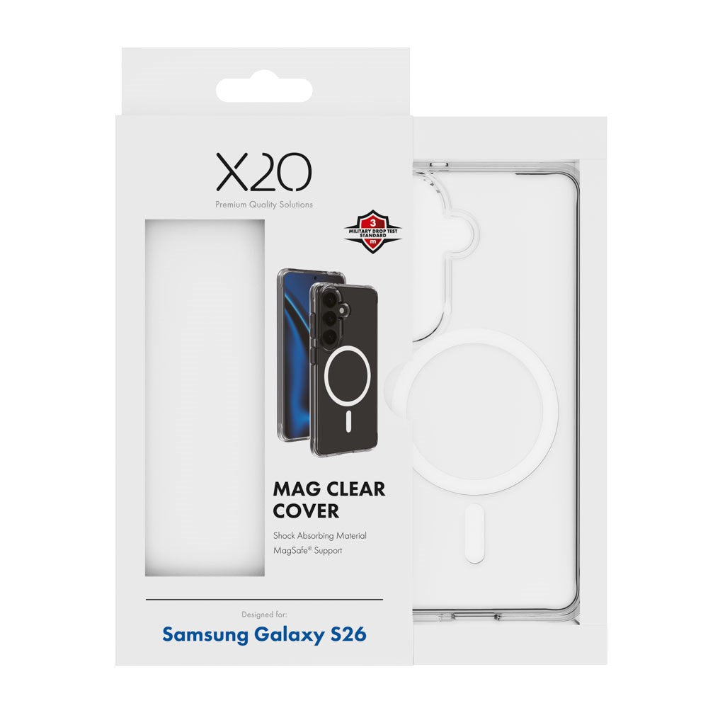 Samsung Galaxy S26 X2O Mag Clear Cover - MagSafe Kompatibel - Gennemsigtig