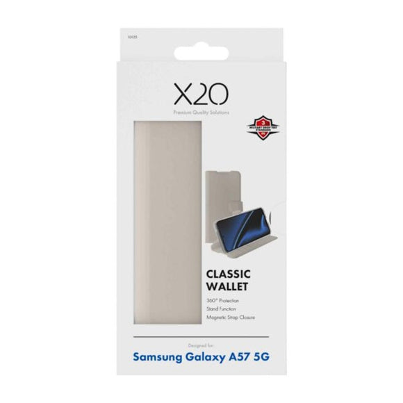 Samsung Galaxy A57 X2O Classic Wallet Flip Cover - Beige