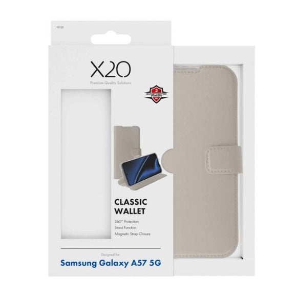 Samsung Galaxy A57 X2O Classic Wallet Flip Cover - Beige