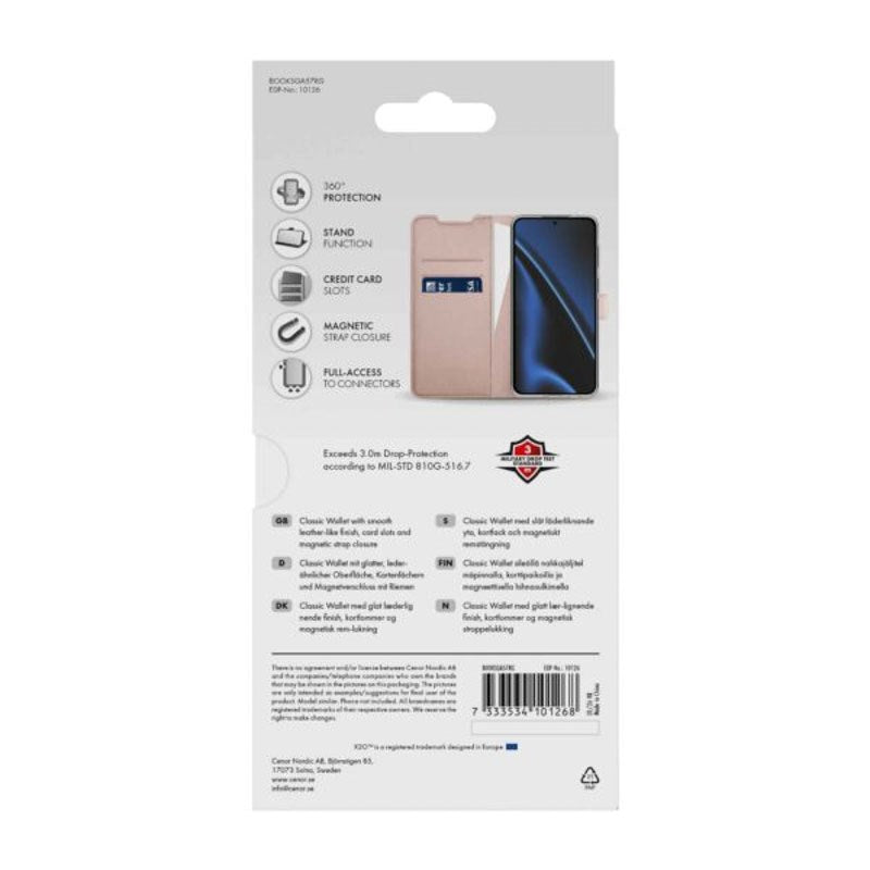 Samsung Galaxy A57 X2O Classic Wallet Flip Cover - Rose Gold