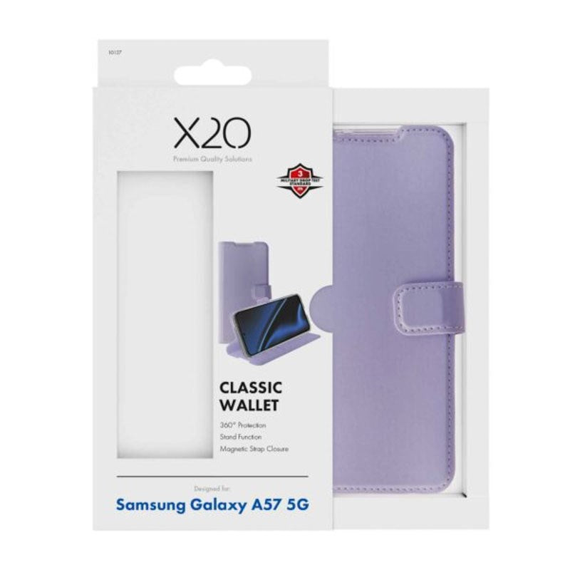 Samsung Galaxy A57 X2O Classic Wallet Flip Cover - Lilla
