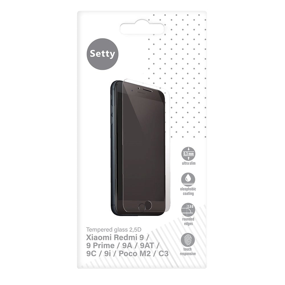 Xiaomi Redmi 9 / 9A / 9AT / 9C Setty Hærdet Glas Skærmbeskyttelse - Case Friendly - Gennemsigtig