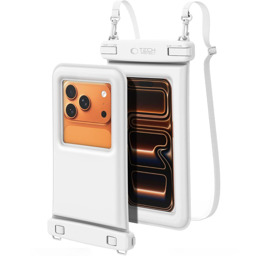 Tech-Protect Flydende Vandtæt Case - Maks.: 185 x 110mm - Hvid