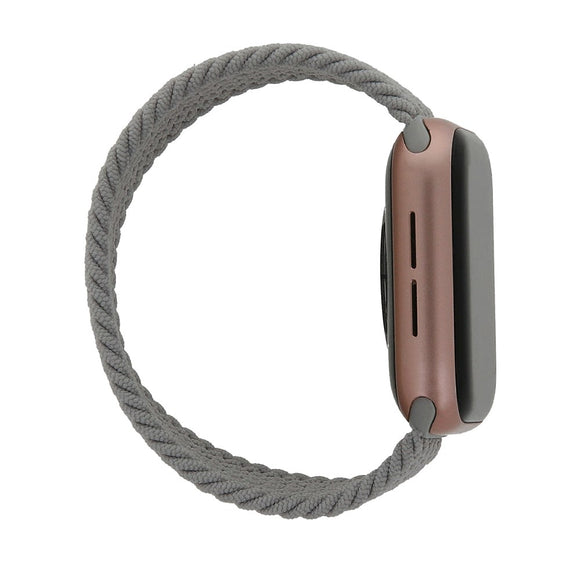 Apple Watch (42/44/SE/45/46/49mm) Elastisk Stof Rem - Str. S - Grå