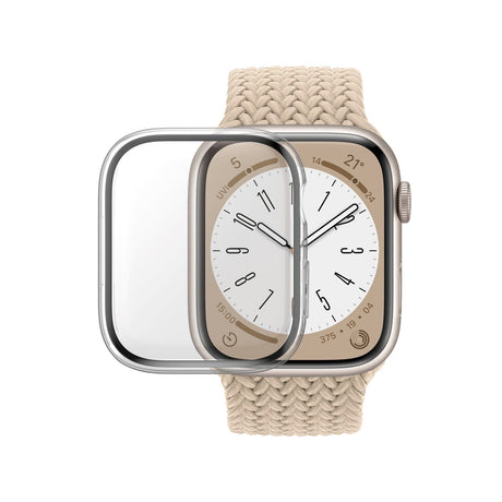 PanzerGlass Apple Watch 9/8/7 (45mm) Full Body D3O Bio Protection Cover + Indbygget Skærmbeskyttelse - Gennemsigtigt m. Sort Kant