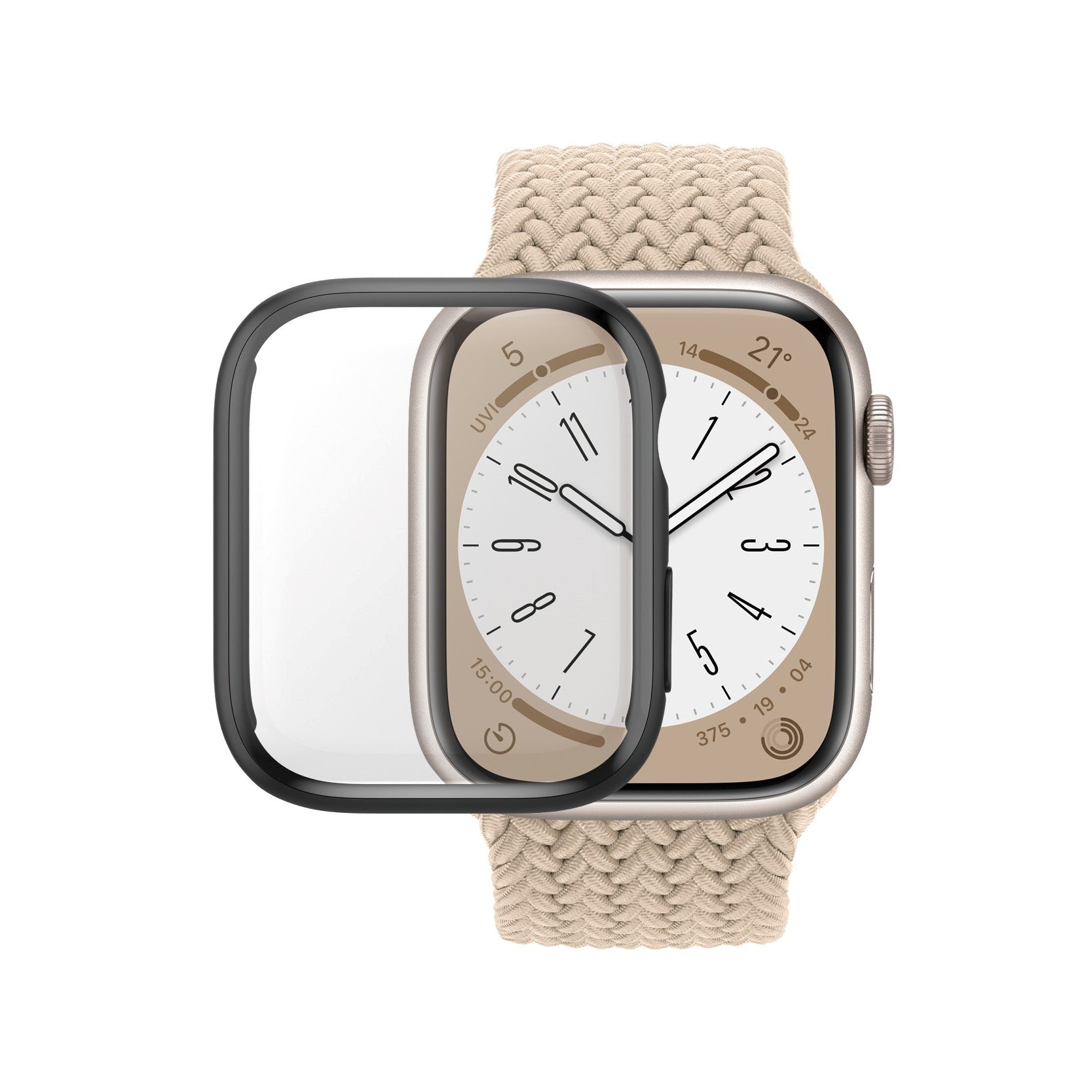 PanzerGlass Apple Watch 9/8/7 (45mm) Full Body D3O Bio Protection Cover + Indbygget Skærmbeskyttelse - Sort