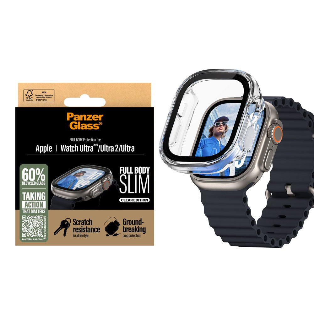 PanzerGlass Apple Watch Ultra 3/2/1 (49mm) Snappie Full Body Slim Cover m. Indbygget Skærmbeskyttelse - Transparent