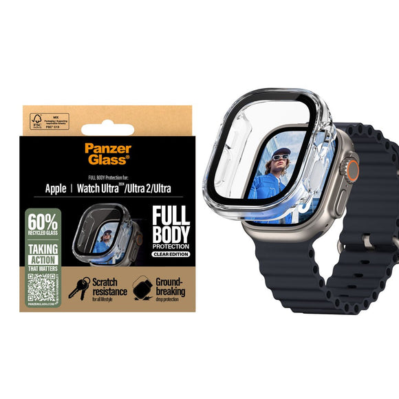 PanzerGlass Apple Watch Ultra 3/2/1 (49mm) Snappie Full Body Cover m. Indbygget Skærmbeskyttelse - Transparent