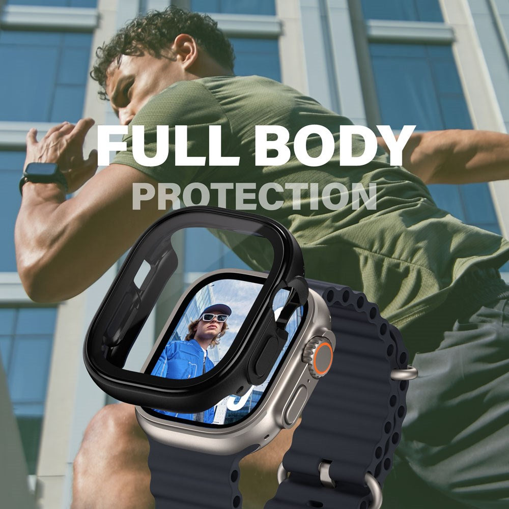 PanzerGlass Apple Watch Ultra 3/2/1 (49mm) Snappie Full Body Cover m. Indbygget Skærmbeskyttelse - Sort