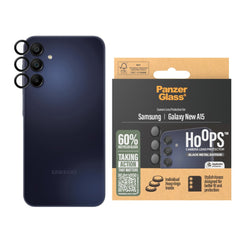 Samsung Galaxy A16 PanzerGlass Hoops - Kamerabeskyttelse - Gennemsigtig / Sort