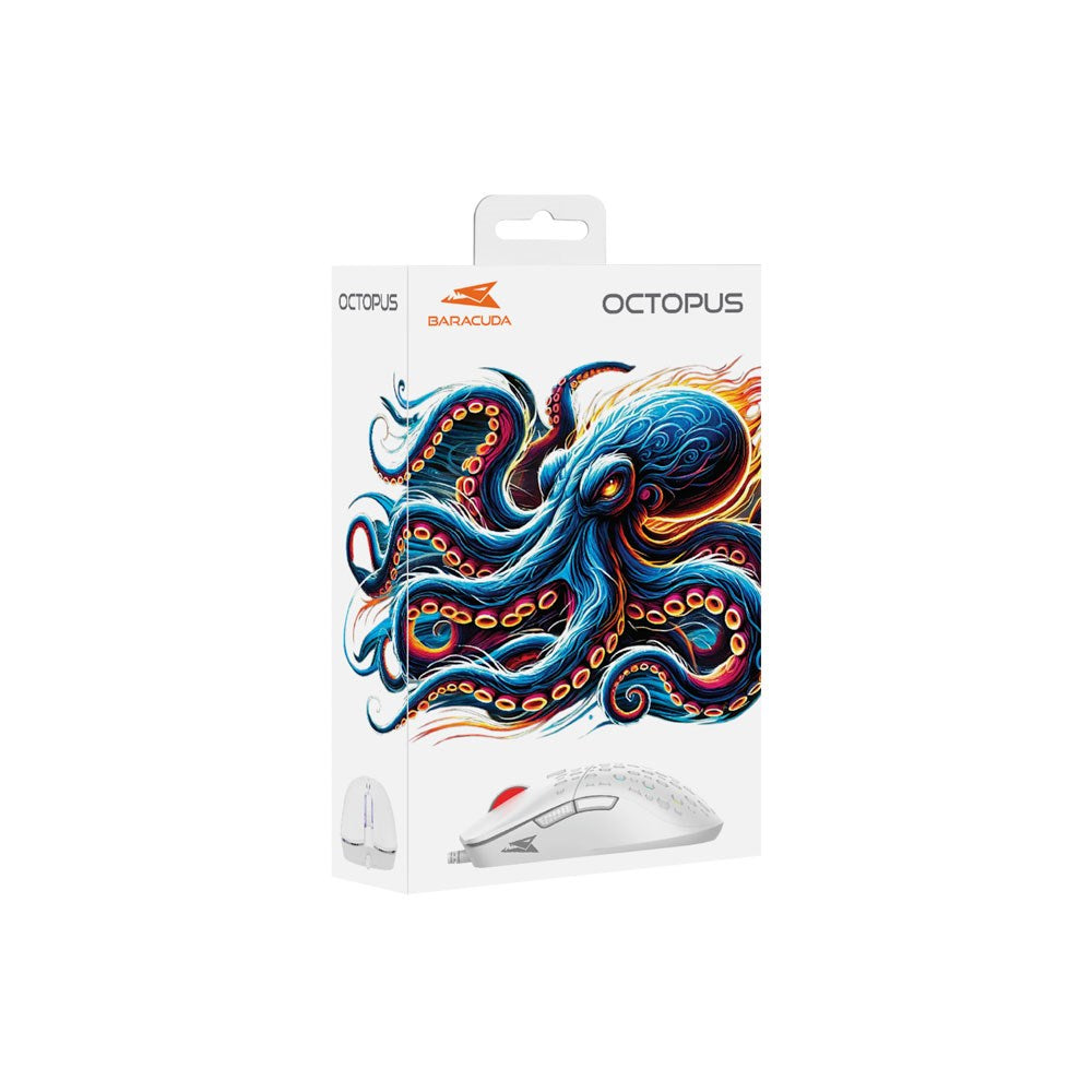 Baracuda OCTOPUS Gaming Mus - 6D / 3600 DPI - Hvid