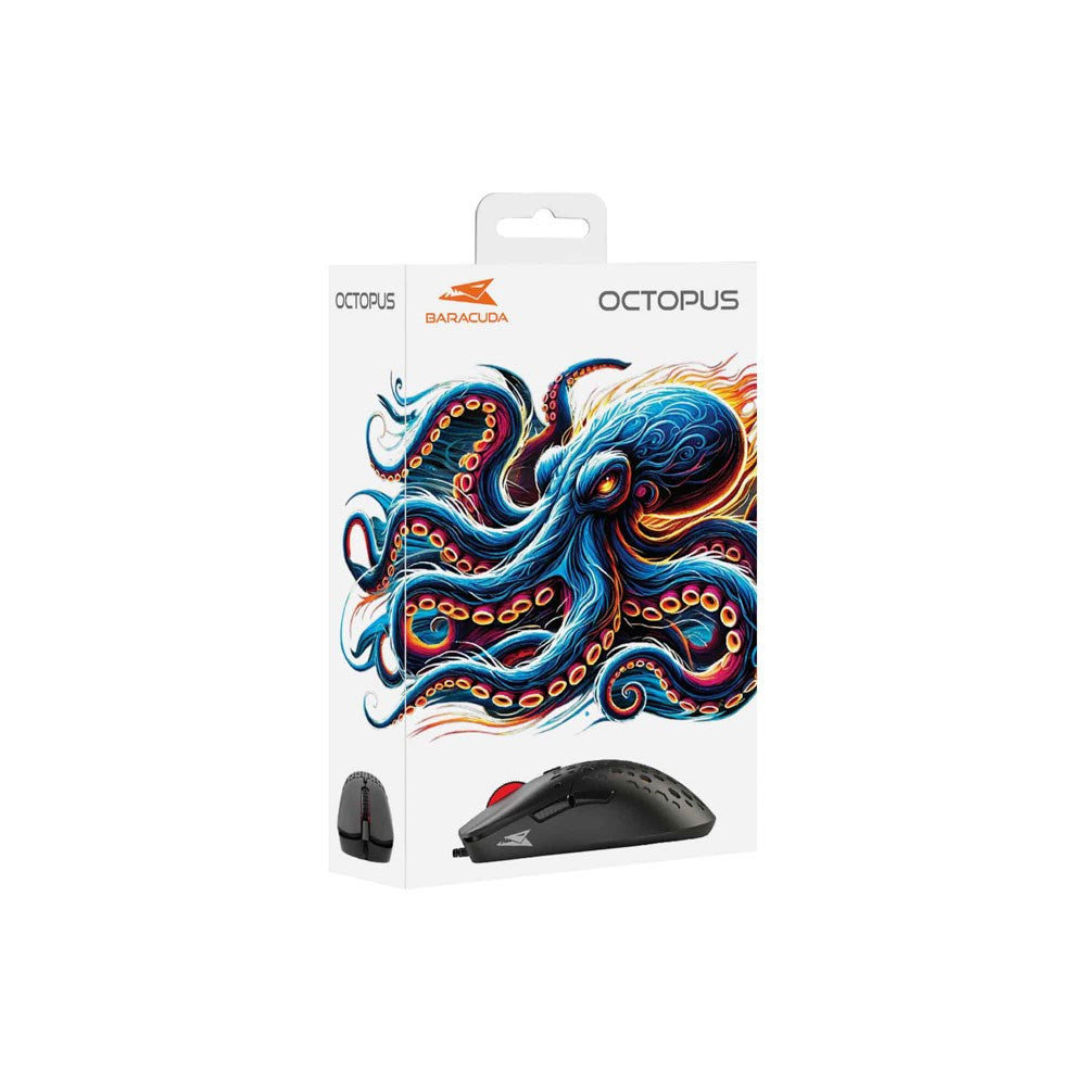 Baracuda OCTOPUS Gaming Mus - 6D / 3600 DPI - Sort
