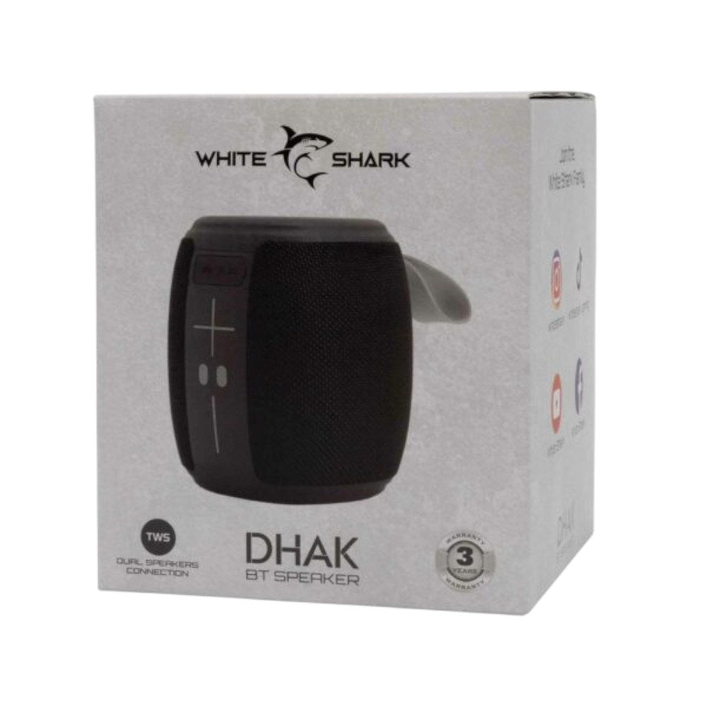 White Shark 1.200mAh Bluetooth Højtaler m. Lys - Sort