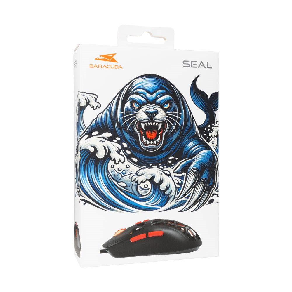 Baracuda SEAL Gaming Mus - 7D / 12800 DPI - Sort