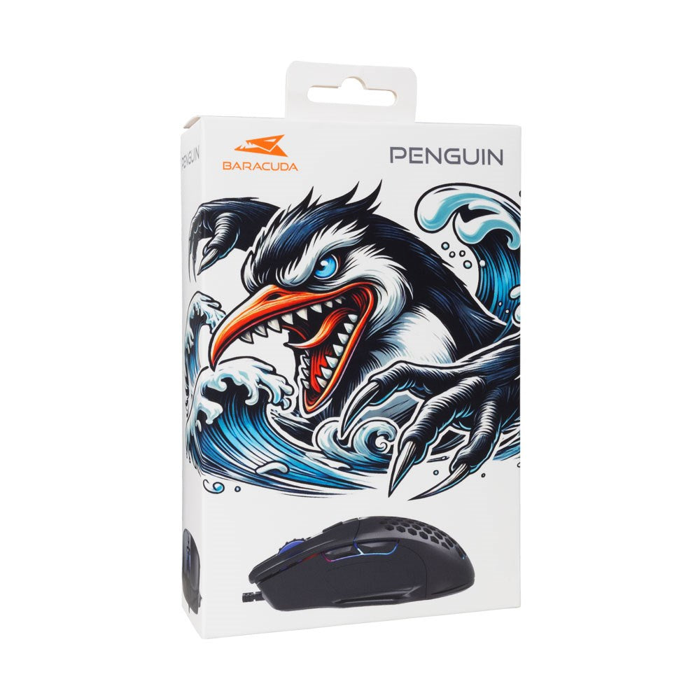 Baracuda PENGUIN Gaming Mus - 6D / 3600 DPI - Sort