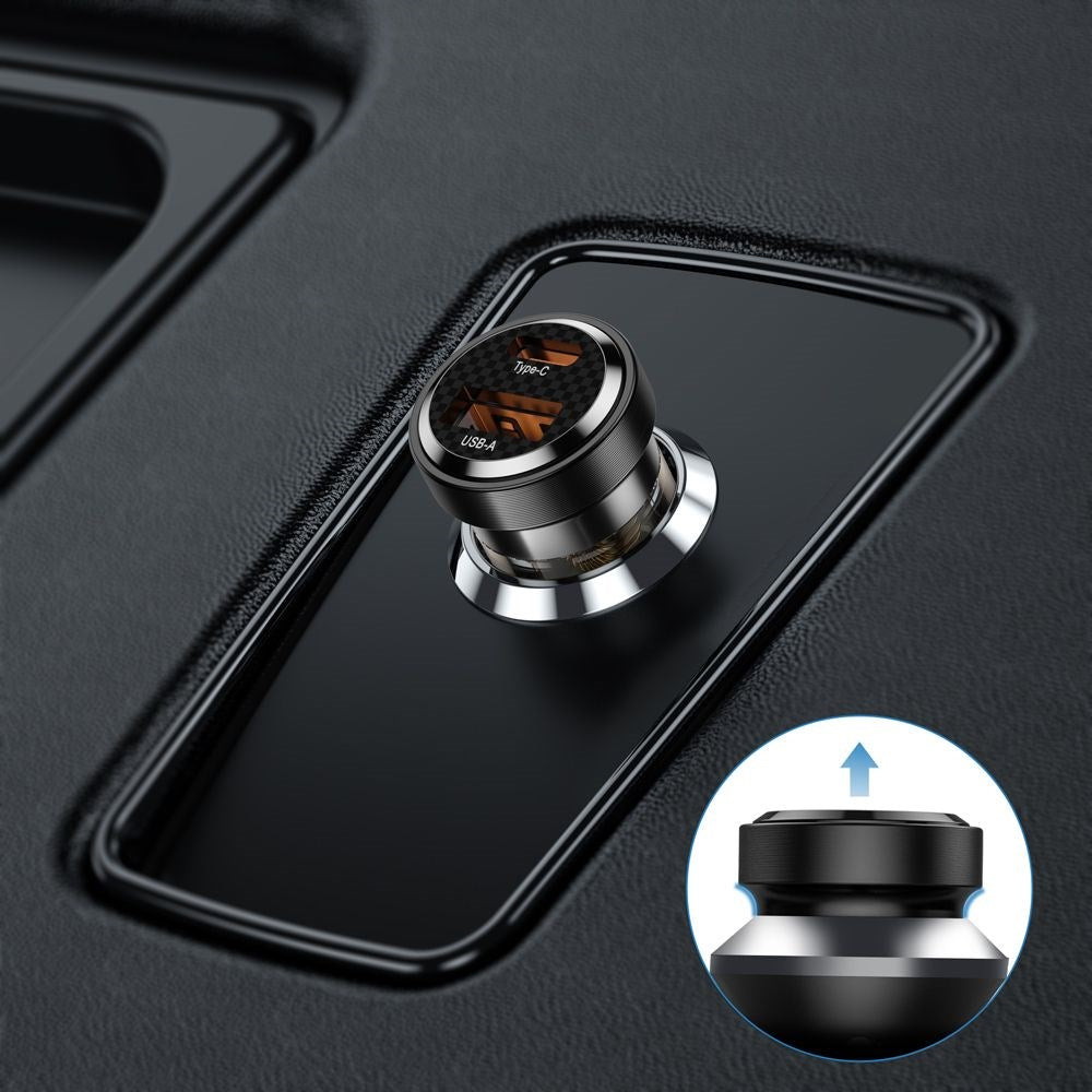 Tech-Protect Biloplader PD 30W m. USB-C & USB-A - Sort