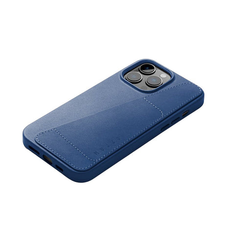 Mujjo iPhone 14 Pro Max Leather Wallet Case - Blå