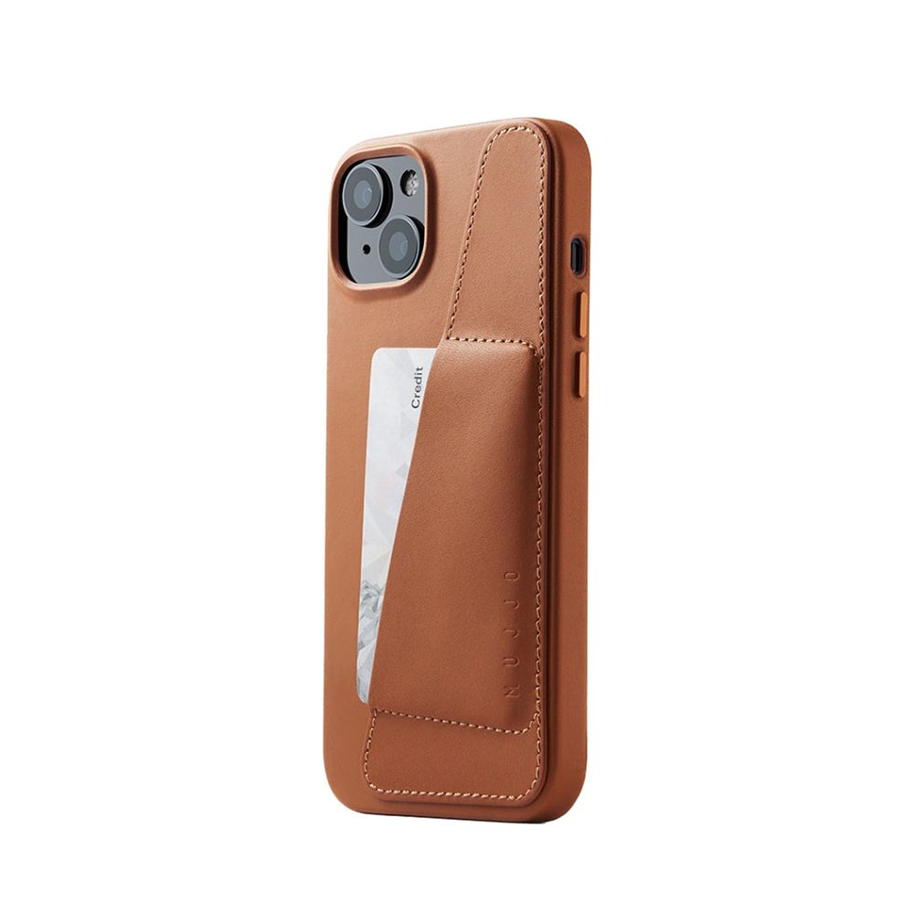 Mujjo iPhone 14 Plus Leather Wallet Case - Brun