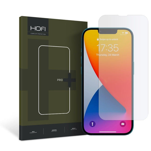 iPhone 17e / 16e / 14 / 13 / 13 Pro Hofi Hybrid Pro+ Hærdet Skærmbeskyttelsesglas - Case Friendly - Gennemsigtigt