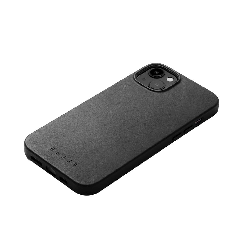 Mujjo iPhone 14 Plus Leather Case - MagSafe Kompatibel - Sort