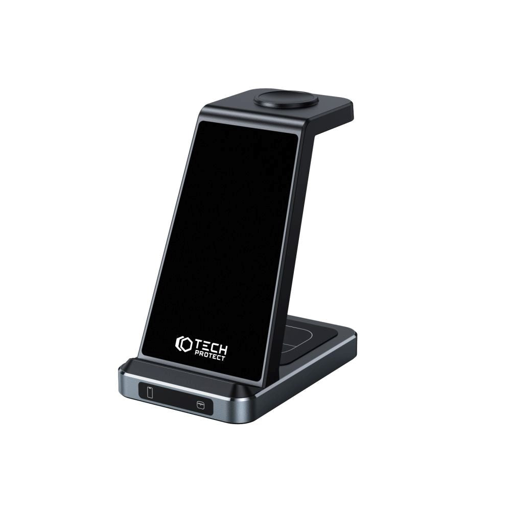 Tech-Protect QI15W-A26 3-in-1 Trådløs Oplader - Sort