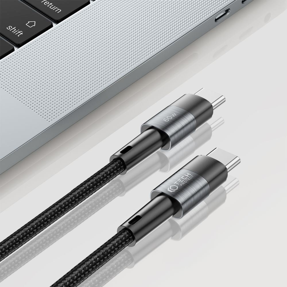 Tech-Protect Ultraboost 60W/3A USB-C til USB-C Kabel 1m - Sort