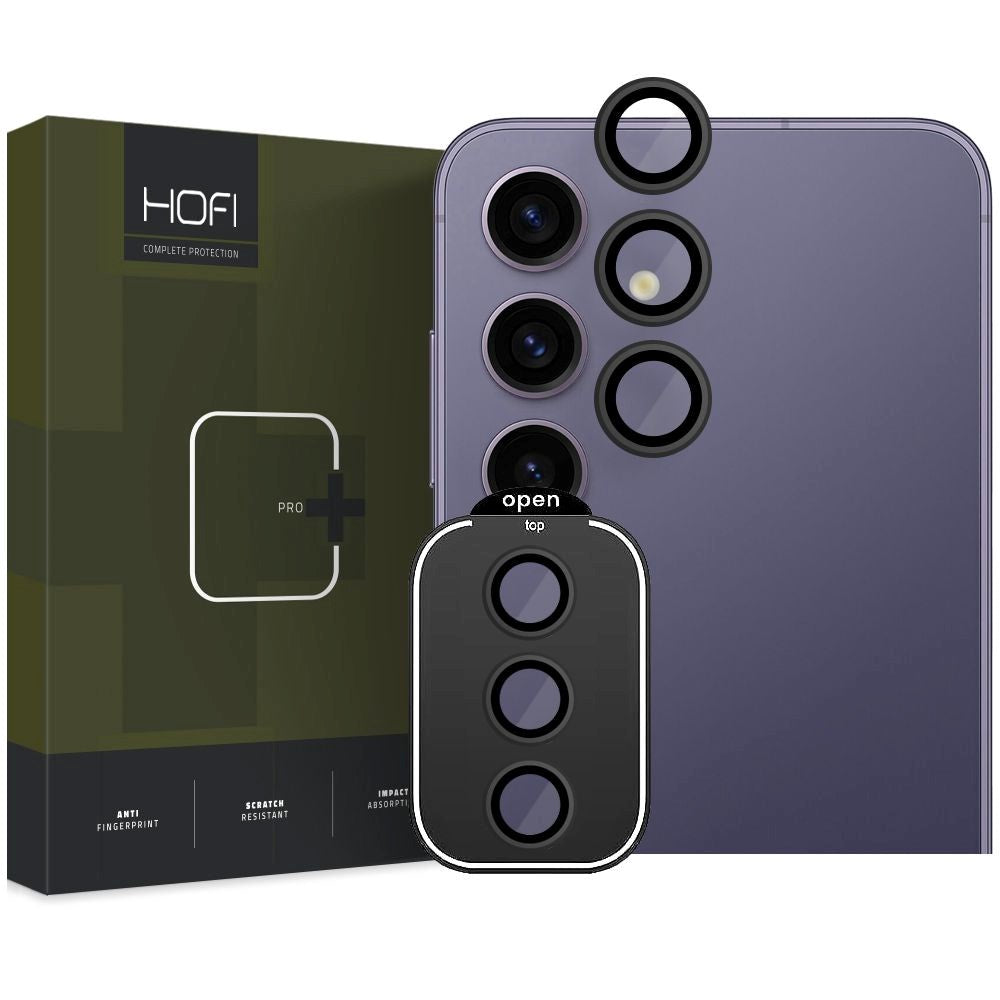 Samsungac Galaxy S24 HOFI Camring Pro Plus - Kameralinse Glas - Sort Kant