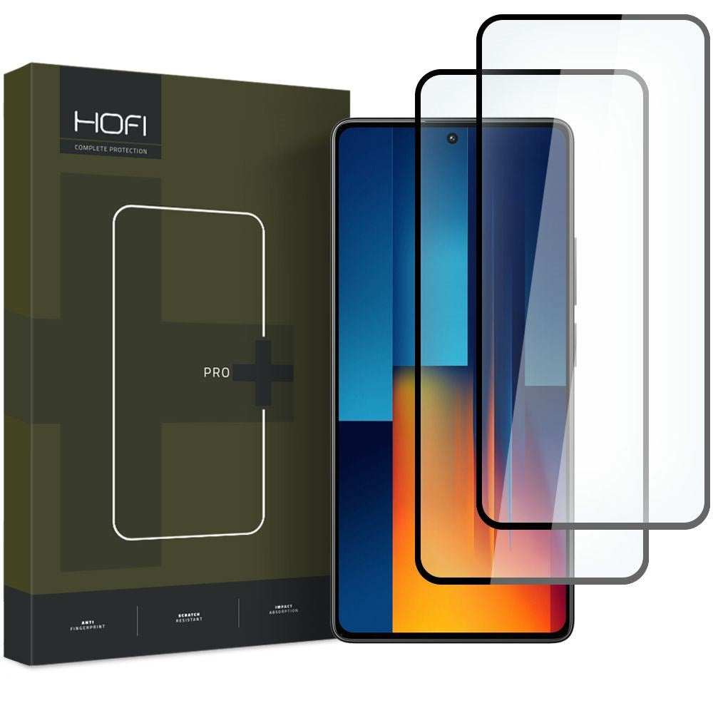Xiaomi Poco M6 Pro Hofi Glass Pro+ Hærdet Glas Skærmbeskyttelse - Case Friendly - 2-Pak - Sort Kant