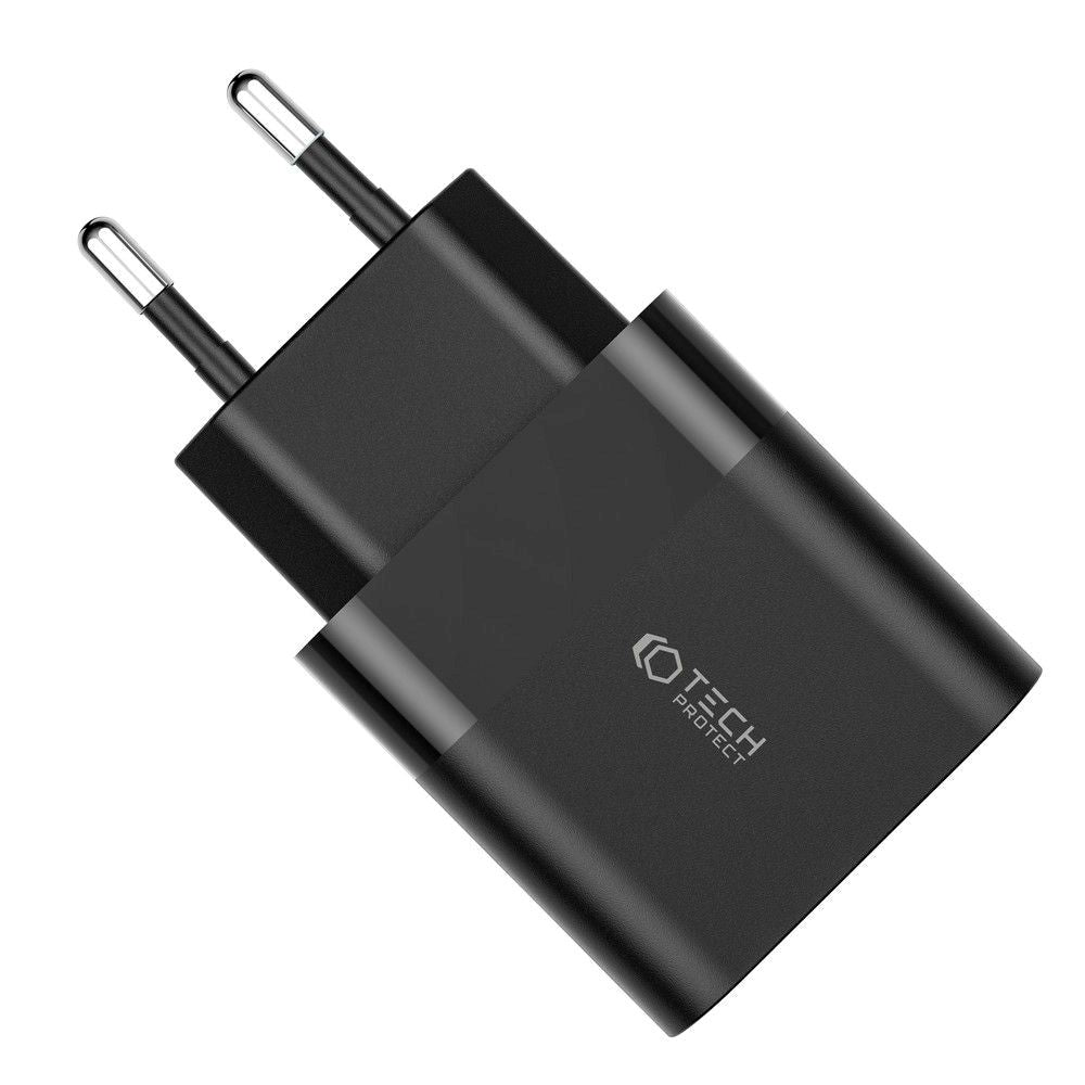 Tech-Protect PD 30W Vægoplader m. 1 x USB-C & 1 x USB-A - Sort