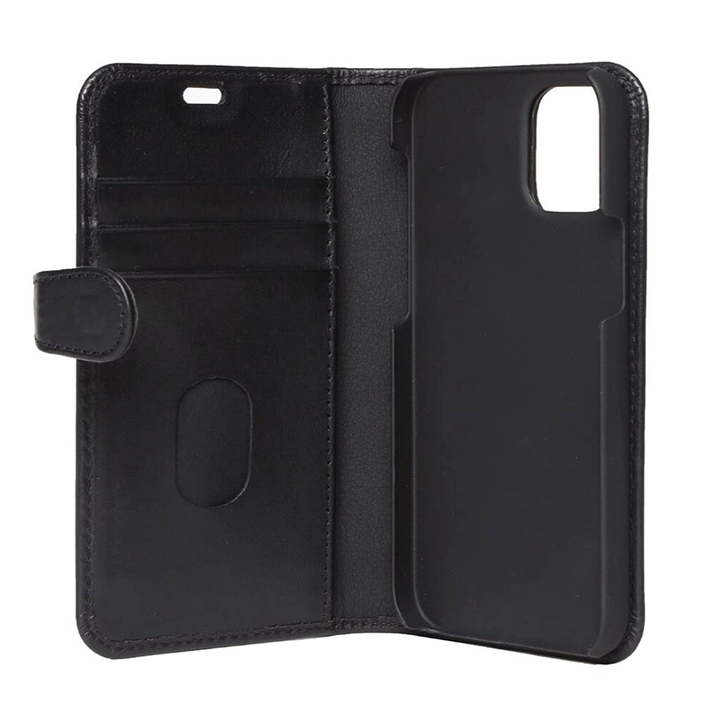 iPhone 12 Mini Buffalo Wallet Ægte Læder Magnet Cover m. Pung - Sort