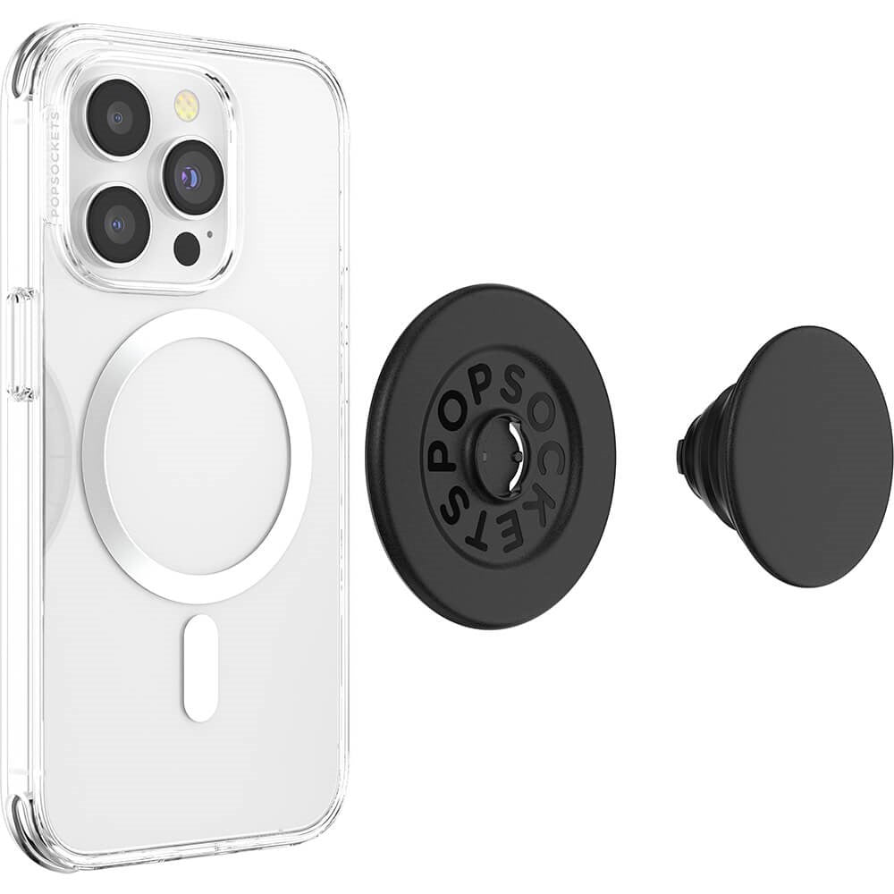 POPSOCKETS PopGrip Black MagSafe Aftageligt Greb m. Standerfunktion