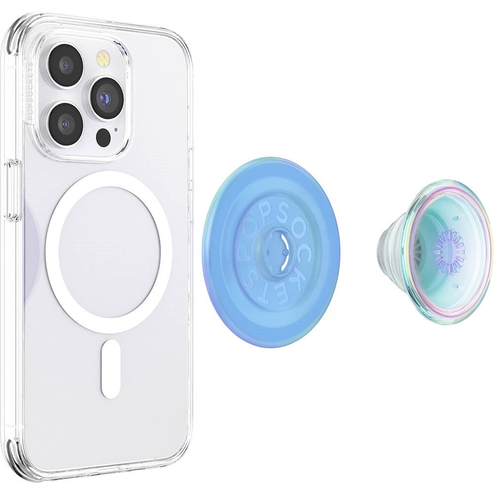 POPSOCKETS PopGrip Opalescent Blue MagSafe Aftageligt Greb m. Standerfunktion