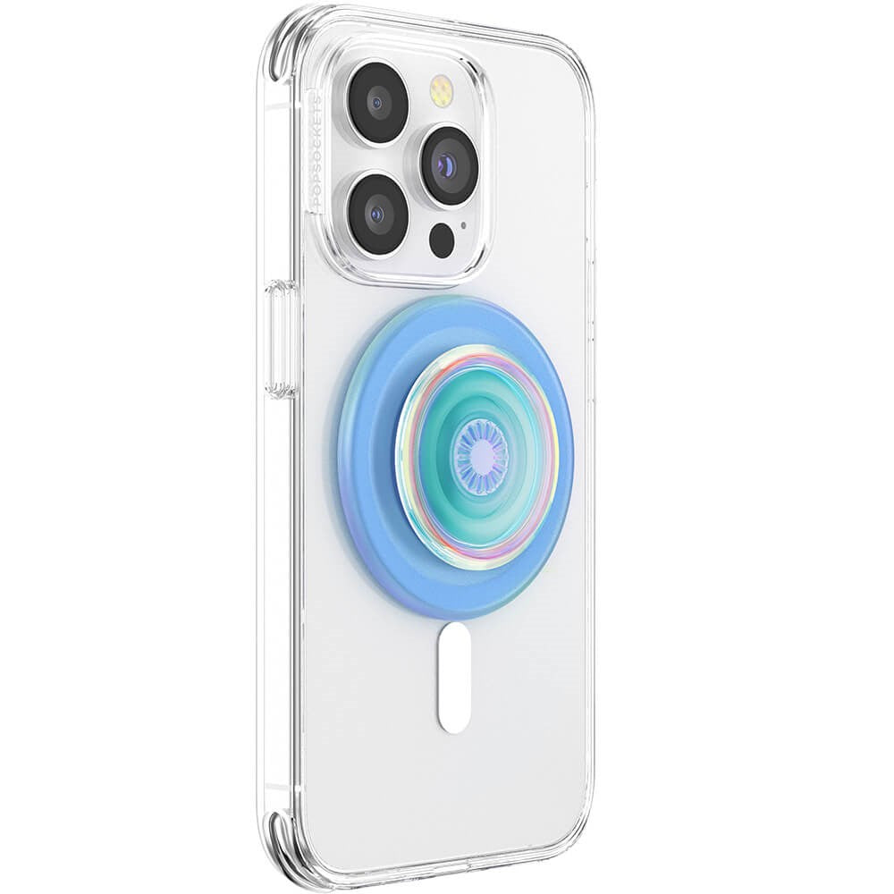 POPSOCKETS PopGrip Opalescent Blue MagSafe Aftageligt Greb m. Standerfunktion