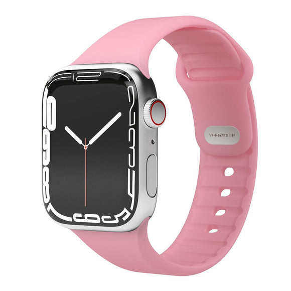 Apple Watch (42/44/SE/45/46/49mm) Vonmählen Classic Band 2 Genanvendt Silikone Rem - Lyserød