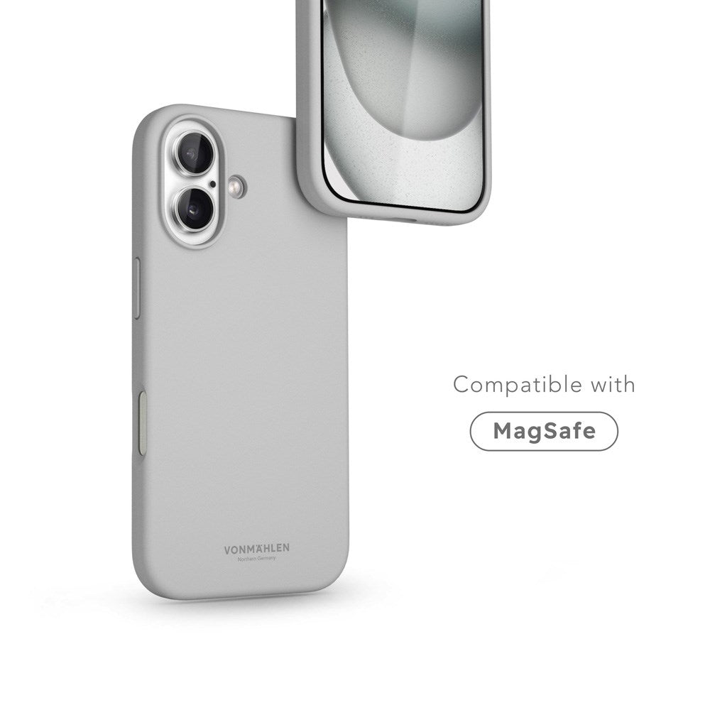 Vonmählen iPhone 16 Eco Silikone Cover - MagSafe Kompatibel - Light Grey