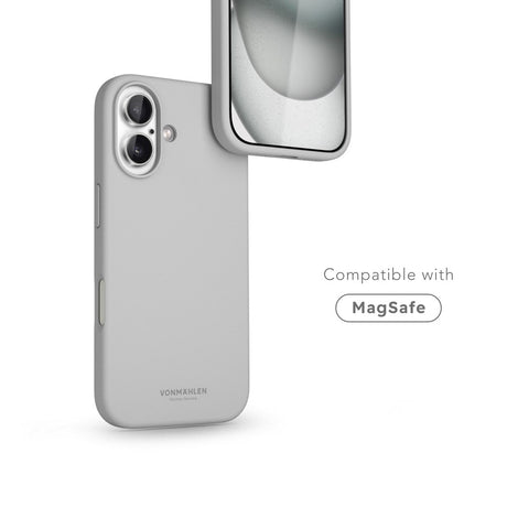 Vonmählen iPhone 16 Eco Silikone Cover - MagSafe Kompatibel - Light Grey