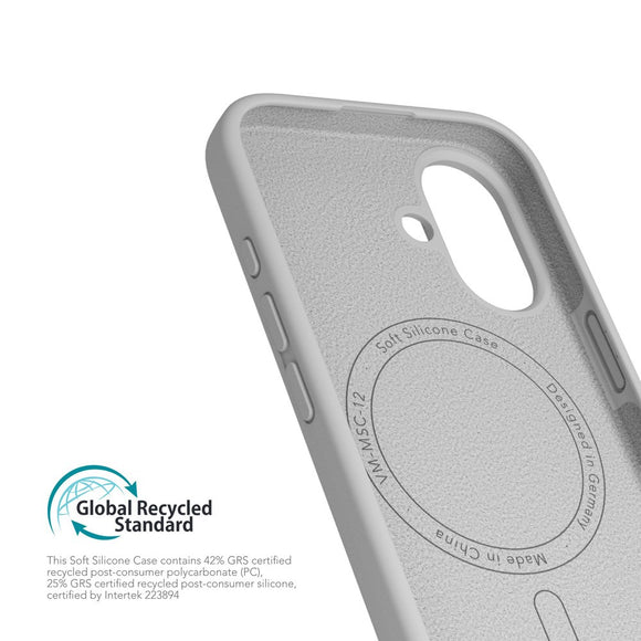 Vonmählen iPhone 16 Eco Silikone Cover - MagSafe Kompatibel - Light Grey