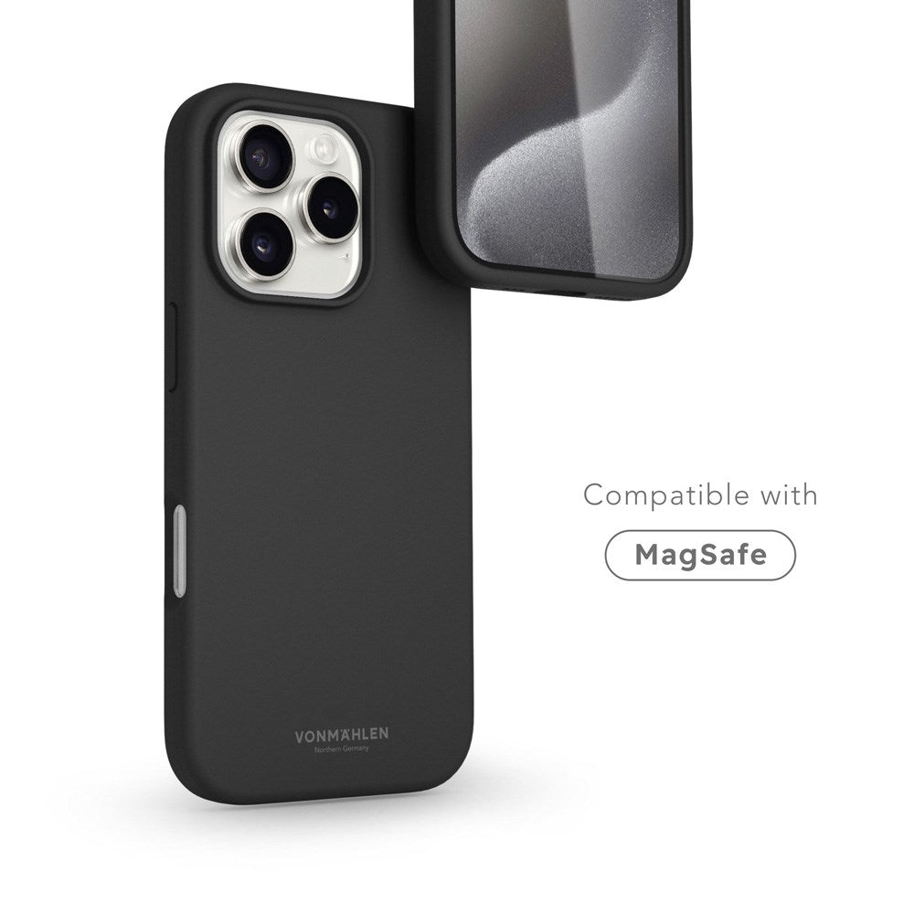 Vonmählen iPhone 16 Pro Eco Silikone Cover - MagSafe Kompatibel - Black