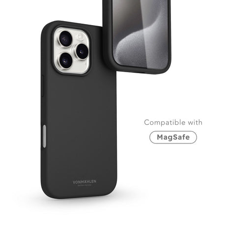 Vonmählen iPhone 16 Pro Eco Silikone Cover - MagSafe Kompatibel - Black