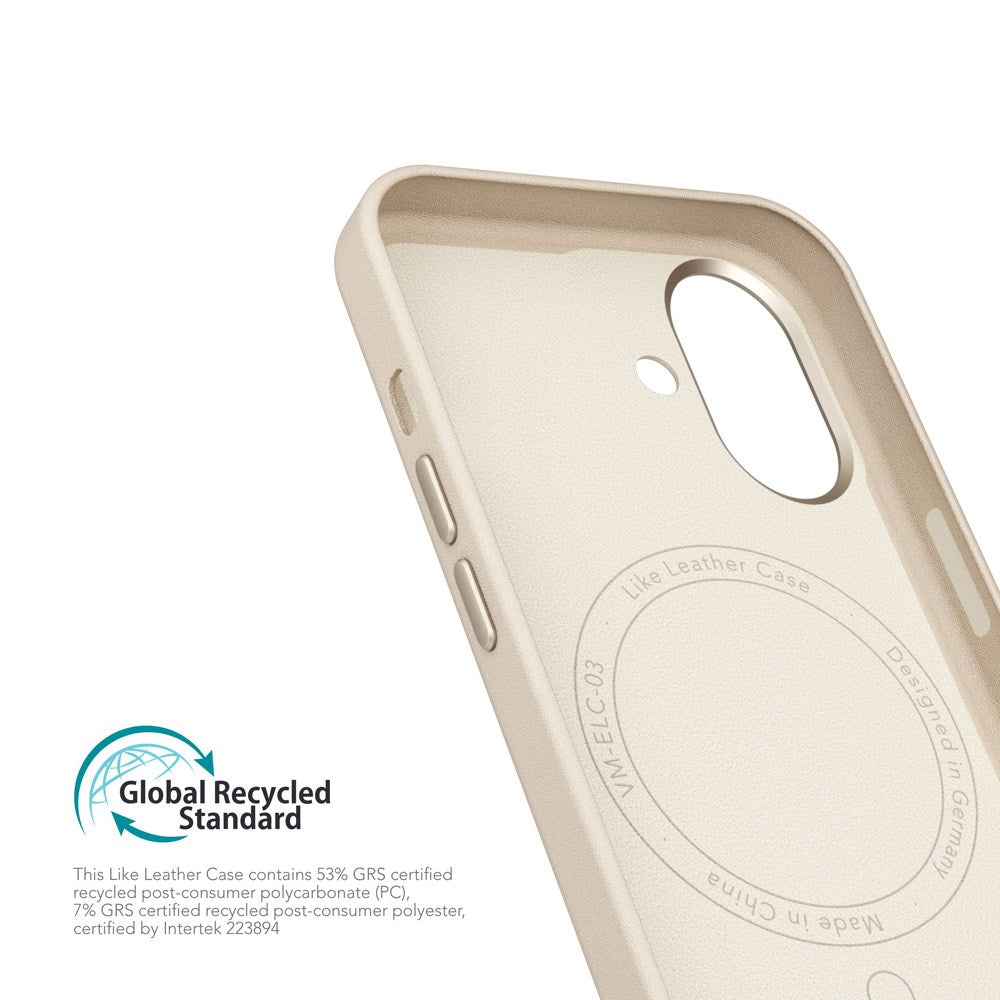 Vonmählen iPhone 16 Like Leather Cover - MagSafe Kompatibel - Cream