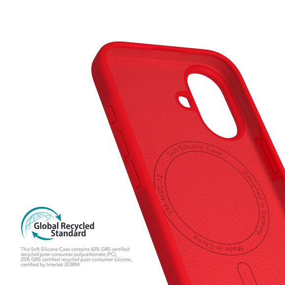 Vonmählen iPhone 16 Eco Silikone Cover - MagSafe Kompatibel - Firecracker