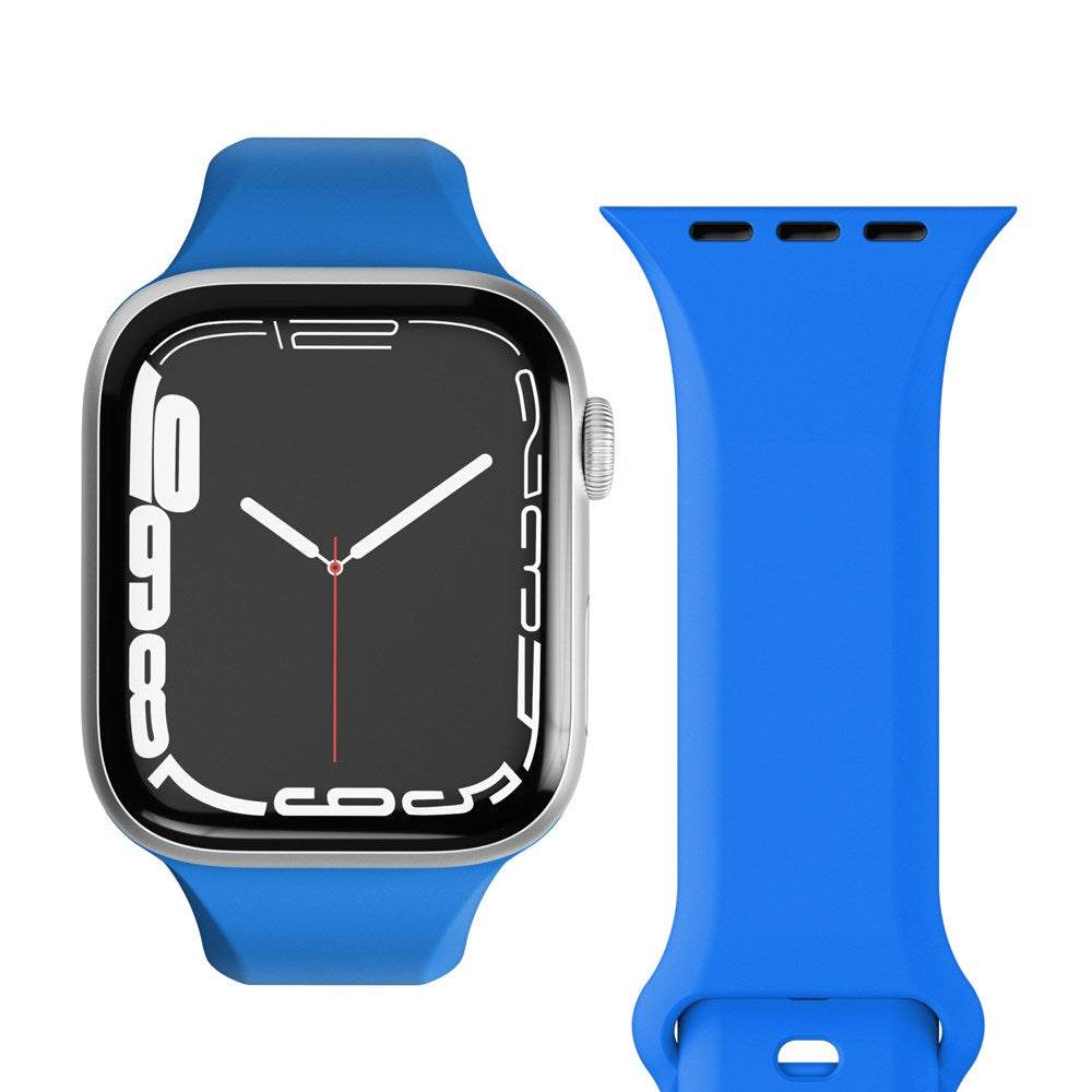 Apple Watch (42/44/SE/45/46/49mm) Vonmählen Classic Band 2 Genanvendt Silikone Rem - Blå