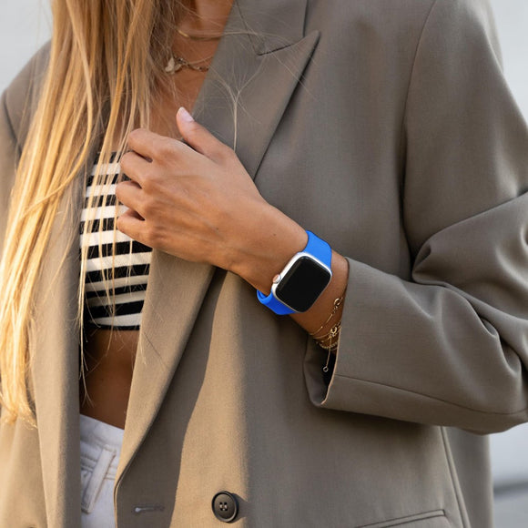 Apple Watch (42/44/SE/45/46/49mm) Vonmählen Classic Band 2 Genanvendt Silikone Rem - Blå
