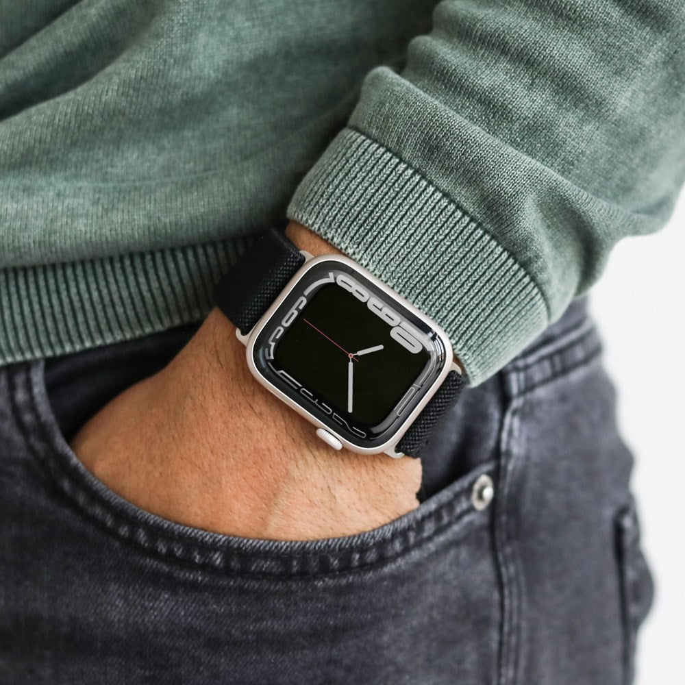 Apple Watch (38/40/SE/41/42mm) Vonmählen Classic Nylon Loop Rem - Black