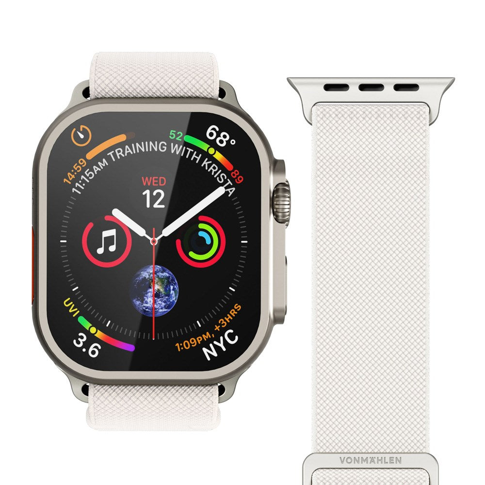 Apple Watch (42/44/SE/45/46/49mm) Vonmählen Classic Nylon Loop Rem - Cream