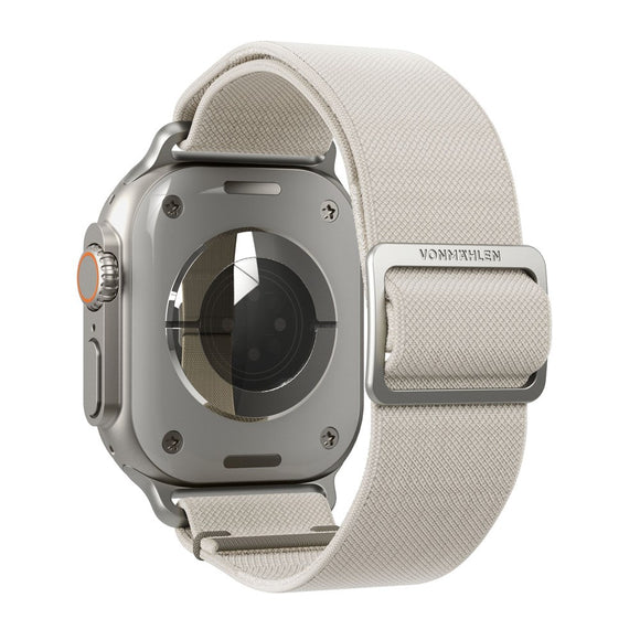 Apple Watch (42/44/SE/45/46/49mm) Vonmählen Classic Nylon Loop Rem - Cream
