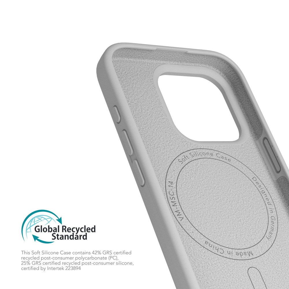 Vonmählen iPhone 16 Pro Eco Silikone Cover - MagSafe Kompatibel - Light Grey