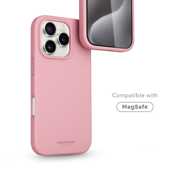 Vonmählen iPhone 16 Pro Eco Silikone Cover - MagSafe Kompatibel - Cherry Blossom